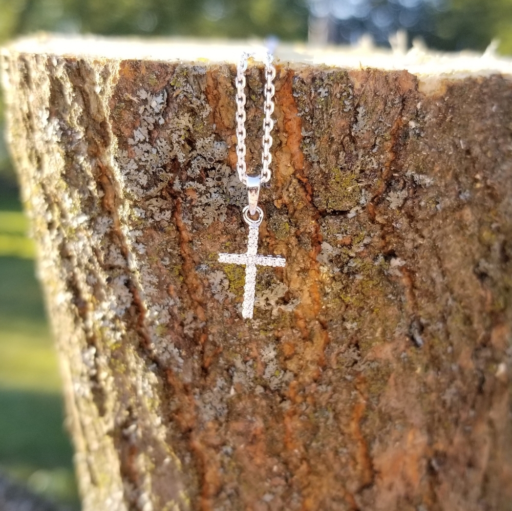 Dainty Sterling Cross Necklace